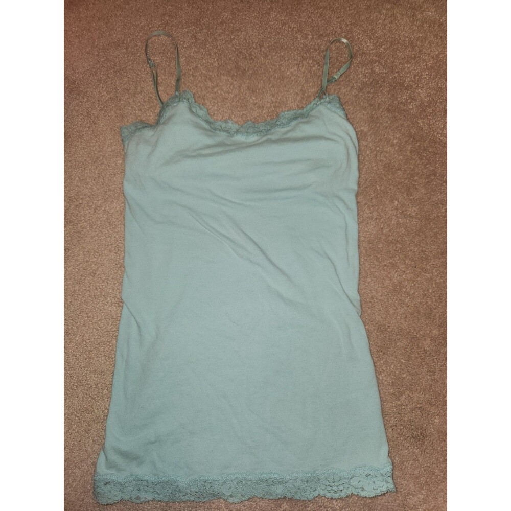 Y2K Aeropostale Stretch Small Blue Cami With Lace